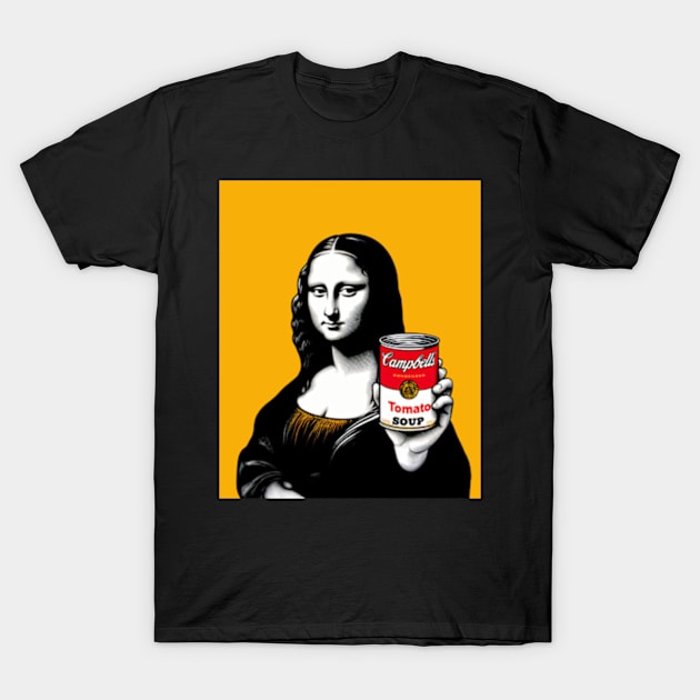 Mona Lisa Pop Art Campbell's Tomato Soup T-Shirt by ArtFactoryAI